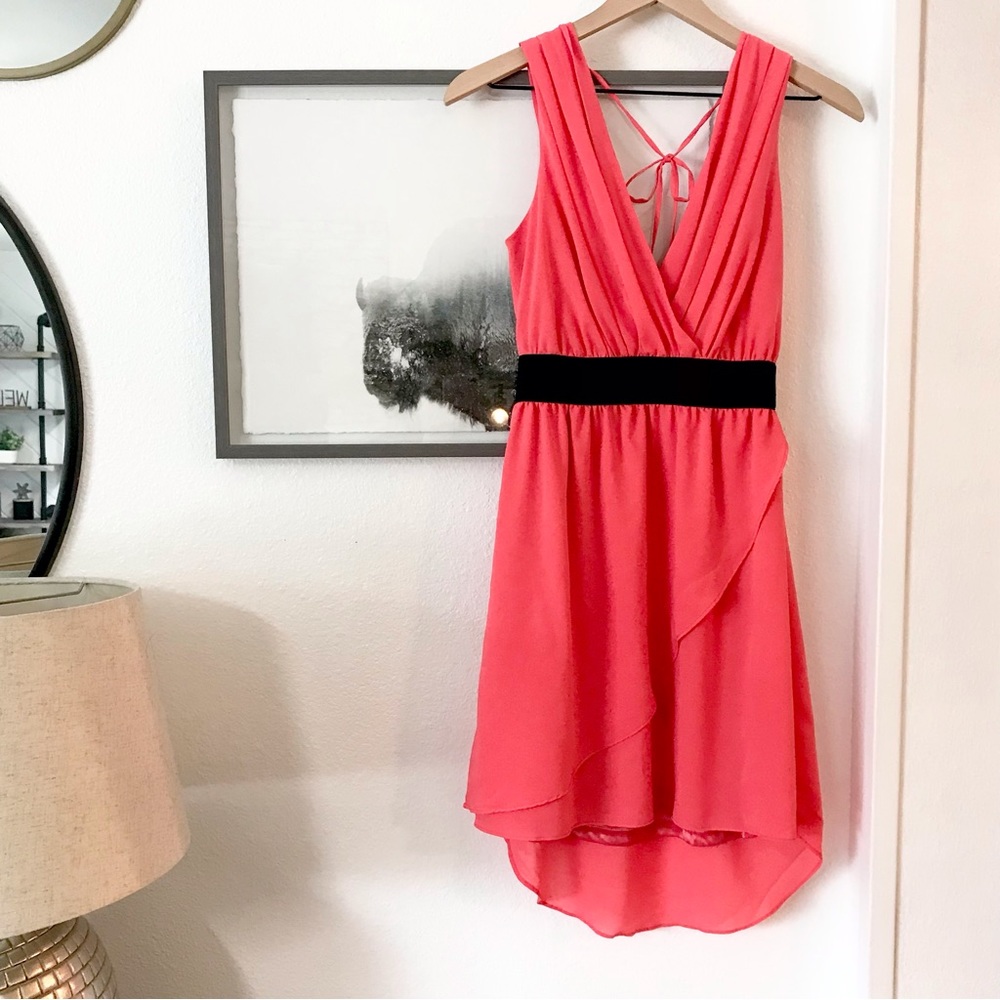 RUFFLED HEM CHIFFON DRESS